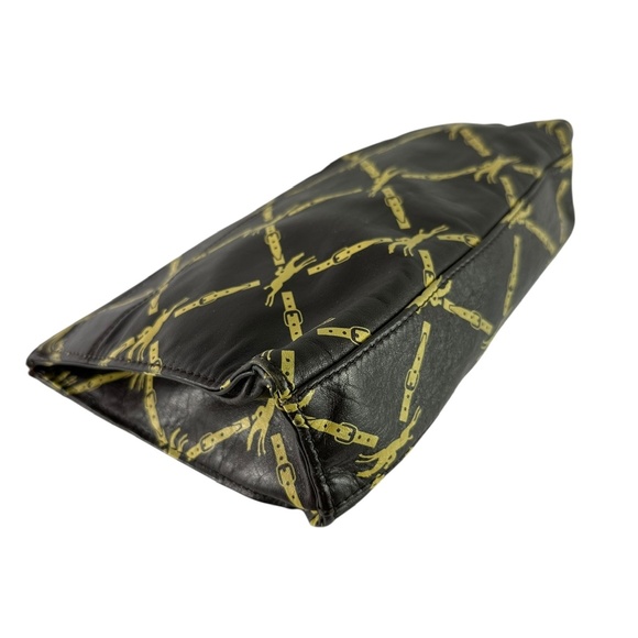 Rare Genuine Vintage LONGCHAMP Brown Logo Leather Wristlet Clutch Authenticated - Picture 10 of 13